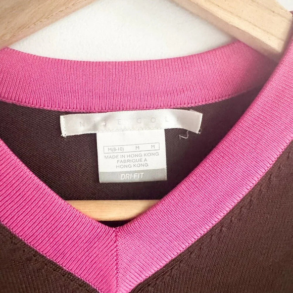 Nike Golf Brown Pink Knit Stretch Top M - Picture 5 of 6